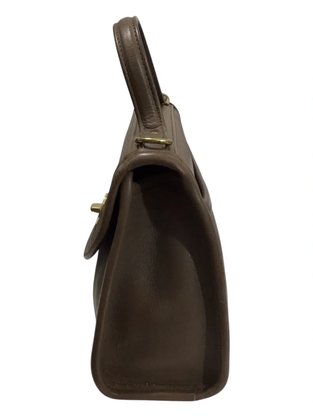 Coach Vintage Taupe Regina Top-Handle Crossbody Leather Satchel Bag M5C-9983